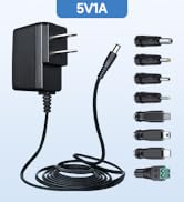 UL Listed 5V 1A 6ft AC Adapter with 8 Interchangeable DC Plug Connectors, AC to DC 5Volt 1000mA P...