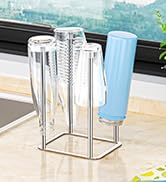 LOXSUN Drainage Rack, Glass Bottle Dryer, Bag Water Bottle Holder (Silver)