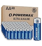 Powermax 48-Count AA Batteries, Ultra Long Lasting Alkaline Battery, 10-Year Shelf Life, Reclosab...
