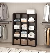 Furinno Cubic Closet Organizers and Storage, 12-Cube Closet Organizer, Open Shelf Closet Storage,...