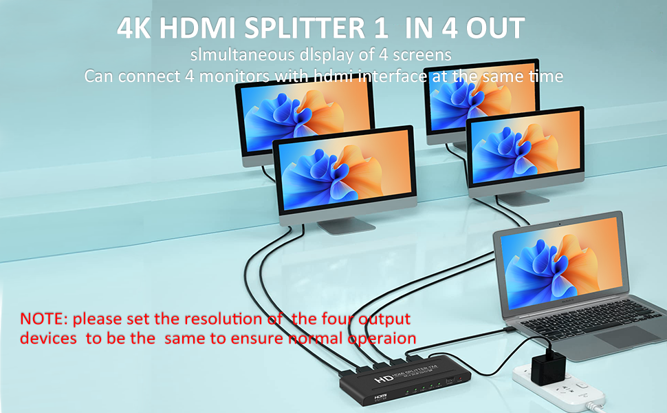 hdmi Splitter 1x4 for corporate training environments,data center control, information distribution