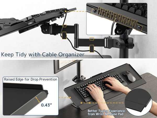 Keep Tidy with Cable Organizer;Better Typing Experience from Wrist &amp;amp; Mouse Pad