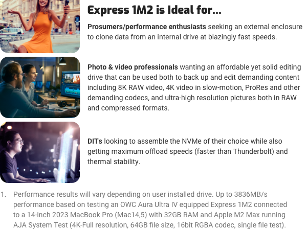 EXTERNAL SSD 1TB 2TB 4TB 8TB M.2 THUNDERBOLT USB4 STORAGE 4K MAC PC USB-C HARD DRIVE SOLID STATE 