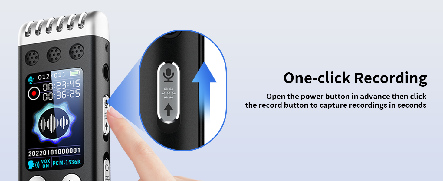 USB C Voice Recorder with one-click recording