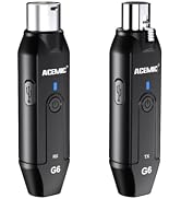 ACEMIC 2.4G Wireless Microphone Audio Transmitter and Receiver System Plug-on XLR Mic Adapter 6 C...