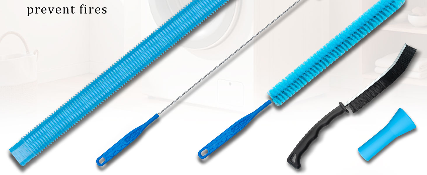 Dryer Vent Cleaner Kit – Flexible Brush &amp;amp; Universal Vacuum Attachment for Lint Removal