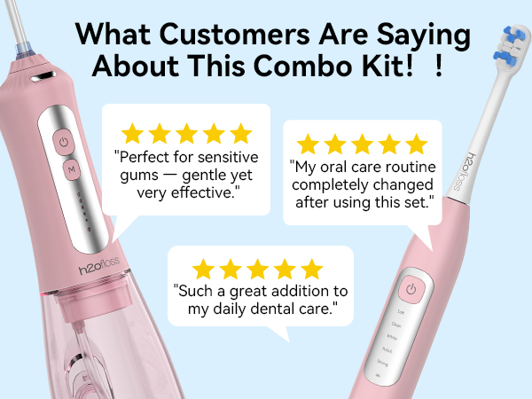 h2ofloss electric toothbrush and water flosser combo
