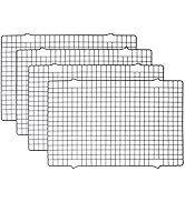 Tebery 4 Pack Black Heavy-Duty Wire Cooking Rack Baking Racks, Nonstick Baking &amp; Cooling Grid for...
