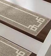 BEQHAUSE Stair Treads for Wooden Steps Non Slip Washable Carpet Stair Treads with Reusable Residu...