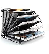 PAG Fan-Shaped Desk File Organizer Mail Letter Sorter Paper Holder Magazine Rack for Office Home ...