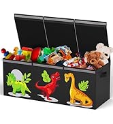 ADDFIT HOUSE Extra Large Dinosaur Toy Box Chest for Boys and Girls - Sturdy, Collapsible Storage ...