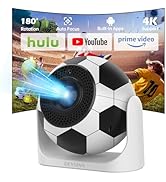 Portable Mini Projector with WiFi 2.4+5G, Bluetooth, Voice Remote Control, 4K Compatibility, Auto...