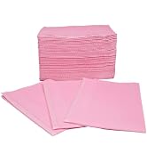 125 Pink Disposable Dental Bibs 13"x18" | 3 Ply Waterproof Dental/Tattoo/Nail Bib for Patients | ...