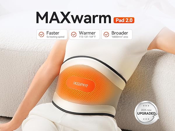 Cordless Heating Pad for Back Pain Relief