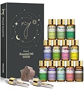 PHATOIL Essential Oil Set, 12x5ml Essential Oils Gift Set with Diffused Wood, 100% Natural Pure E...