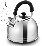 MAXCOOK Whistling Tea Kettle, 3.17 Quart/3L Stainless Steel Tea Pot, Stove Top Tea Kettle,Inducti...
