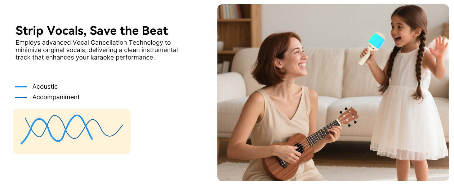 kids karaoke microphone with vocal removal function, gift for boys&amp;amp;girls