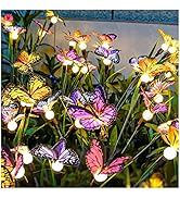 TONULAX Solar Garden Lights - Newest Swaying Butterfly Light, Swaying in The Wind, Solar Outdoor ...