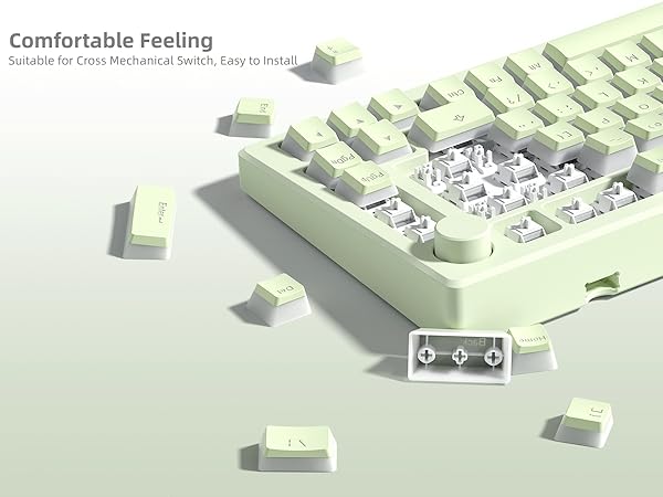 Womier Mechanical Keybaord Keycaps Pudding, PBT Cute Keycaps, Shine Through Key Cap