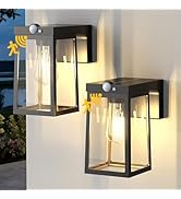 Greluna Solar Motion Sensor Lights Outdoor, 2 Pack with 2 Modes