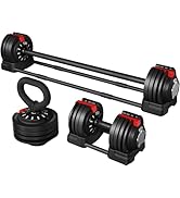 Yaheetech Adjustable Dumbbell Set Free Weight Dumbbells 40lbs/52.5lbs/90lbs Fast Adjust Dumbbells...