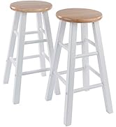 Winsome Element Counter Stools, Natural &amp; White, 24", 2 Piece Set