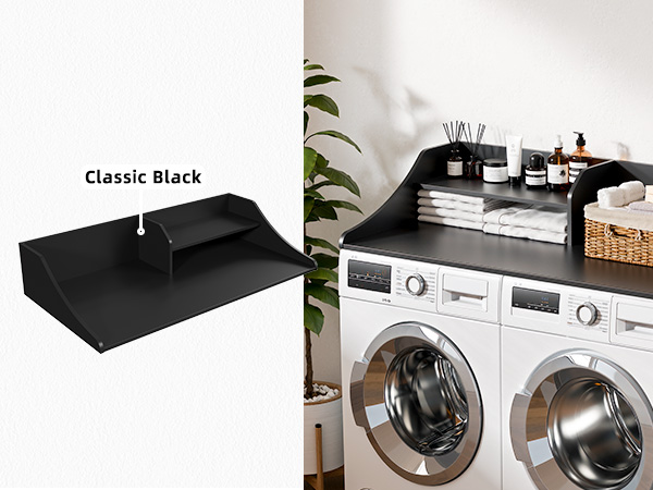 laundry countertop over washer and dryer