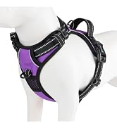PHOEPET No Pull Dog Harnesses for Small Puppies Reflective Adjustable Front Clip Vest with 2 Meta...