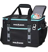 INSMEER Soft Cooler Bag with Hard Shell &amp; 2 Cup Holders, Portable 40L/70 Cans Collapsible Cooler ...