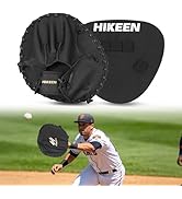 Hikeen 2-Piece Pancake Baseball &amp; Softball Training Glove,Flat Premium Leather and Foam Fielding ...