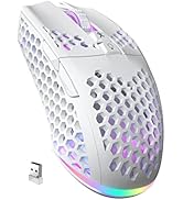 SOLAKAKA SM600 White Wireless Gaming Mouse,Tri-Modes BT5.1/Type-C Wired/2.4G Wireless Mouse with ...