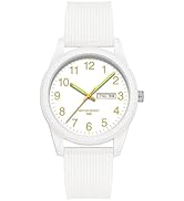 findtime Day Date Watches for Men Easy Read Dial with Luminous Analog Second Hand Gold Arabic Num...