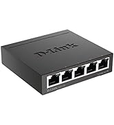 D-Link Ethernet Switch, 5 Port Gigabit Unmanaged Metal Desktop Plug and Play Compact (DGS-105)