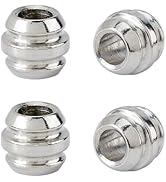 DICOSMETIC 4Pcs Paracord Lanyard Beads 12x11MM Stainless Steel European Beads 6MM Large Hole Bead...