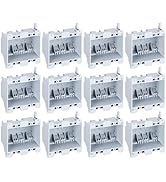 LEONLITE 12 Pack 2 Gang Old Work Electrical Outlet Box, Two Gang Ultra-deep 25 Cubic Inch Device ...
