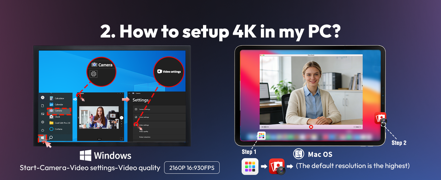 camara para streamer 4k pc webcam 4k camara web 4k podcast camera 4k 4k webcam for mac