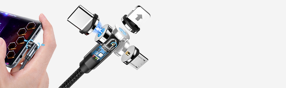 540 rotate magnetic charging cable