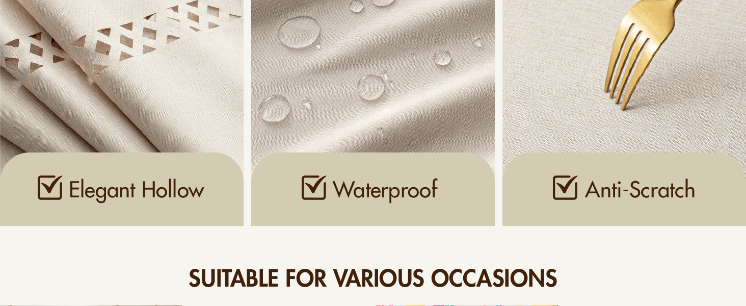 MIULEE Rectangle Linen Polyester Tablecloth