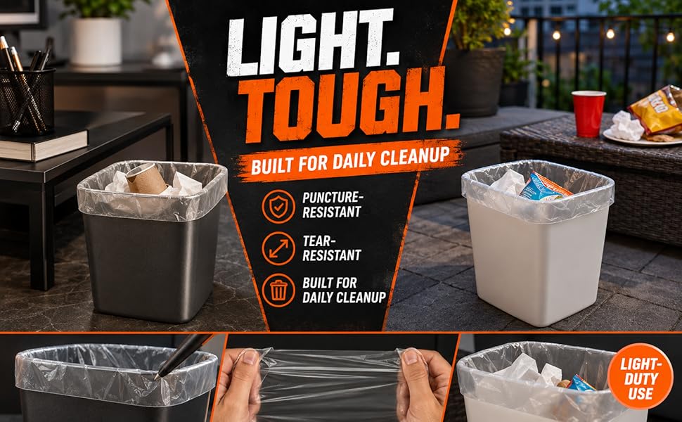 clear trash bags