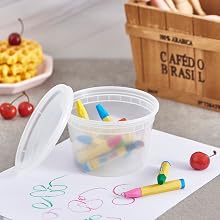 [48Set - 16oz.] Plastic Deli Food Storage Containers With Lids Disposable togo for soup