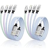 Dual Type C Ports Multi Charging Cable, 4 In 1 USB Cable Travel Charger for Multiple Devices with...