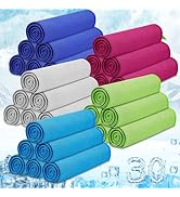 MENOLY 30 Packs Cooling Towels Bulk, Cooling Towels for Neck and Face, Soft and Breathable Sweat ...