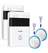 Caregiver Pager, METAK SOS Alert Button Nurse Call System for Seniors, Patients, Disabled or Elde...