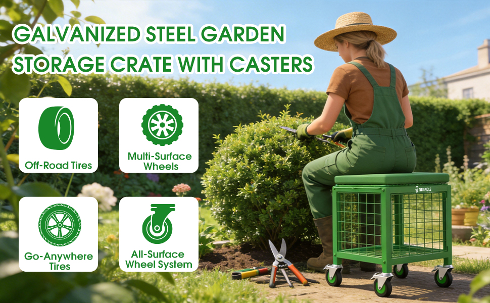 garden stool on wheels