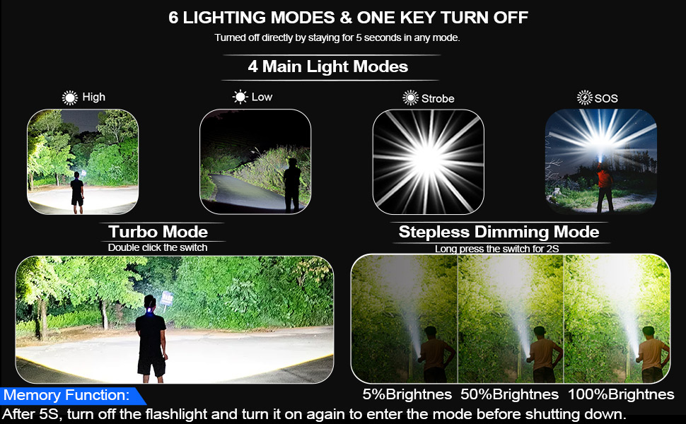 Super Bright 6Modes flashlight