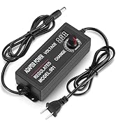 Facmogu 3V-12V 5A 60W Adjustable Power Supply with LED Display, Variable DC 3V 5V 6V 9V 12V Unive...