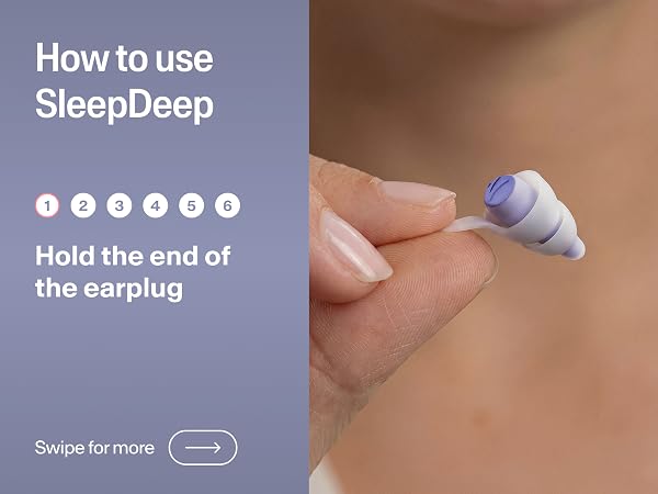 Steps on how to use Alpine SleepDeep sleeping ear plugs for side sleeper