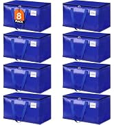 HomeHacks Moving Bags, 8-Pack Heavy Duty with Strong Zippers and Handles Collapsible Moving Suppl...