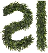 N&T NIETING 2 PCS Christmas Garland Norfolk Pine Garland Real Touch Faux Christmas Greenery Xmas ...