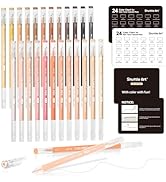 Shuttle Art Colored Pens, 24 Skin Tone Colors Cute Journal Pens 0.6mm Fine Point Colored Gel Pens...